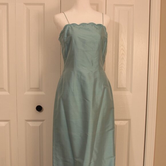 Formal/Prom Dress - Aqua Silk sz. 6 - Picture 1 of 6
